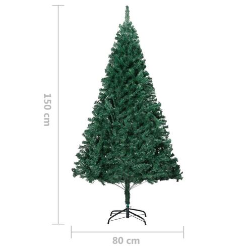 Kunstigt juletræ med tykke grene 150 cm PVC grøn