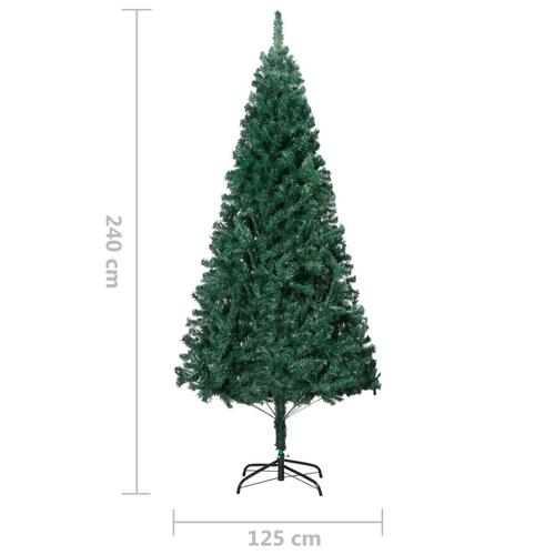 Kunstigt juletræ med tykke grene 240 cm PVC grøn