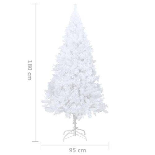 Kunstigt juletræ med tykke grene 180 cm PVC hvid