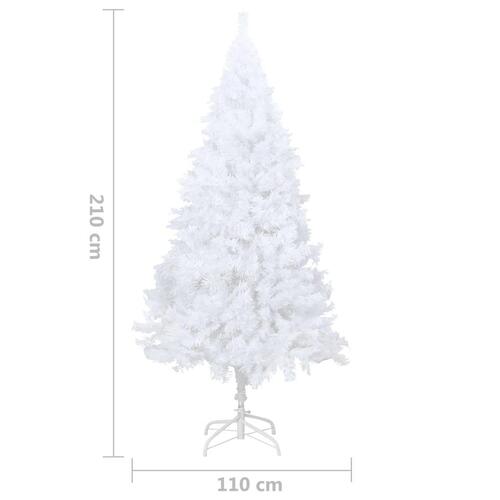 Kunstigt juletræ med tykke grene 210 cm PVC hvid