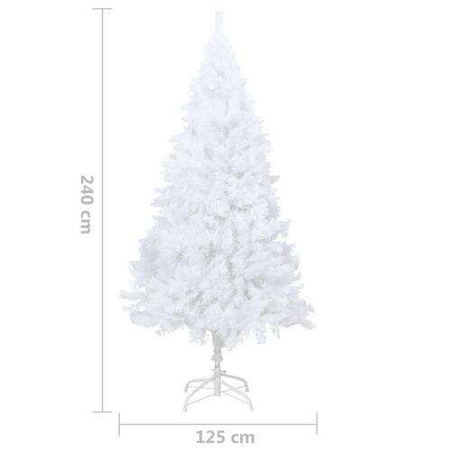 Kunstigt juletræ med tykke grene 240 cm PVC hvid