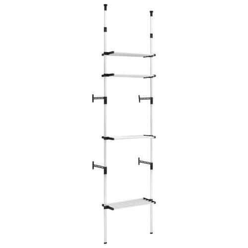 Teleskopisk garderobesystem med hylder aluminium