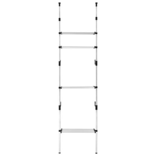Teleskopisk garderobesystem med hylder aluminium
