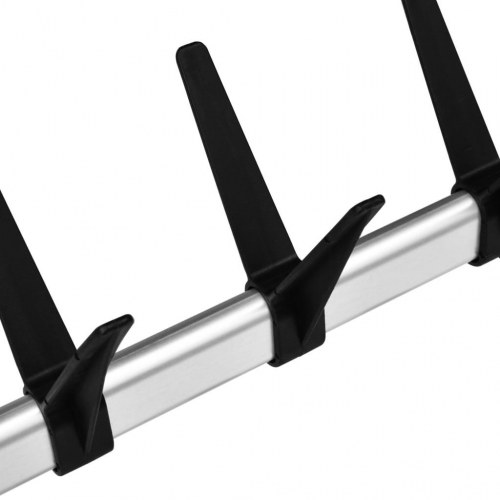 Teleskopisk garderobesystem med stænger og hylde - aluminium, sølv/sort