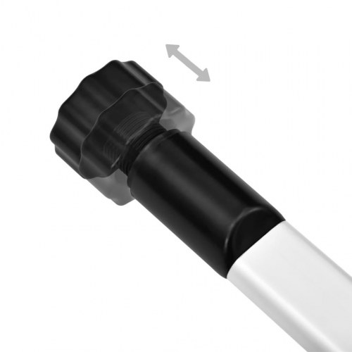 Teleskopisk garderobesystem med stænger og hylde - aluminium, sølv/sort