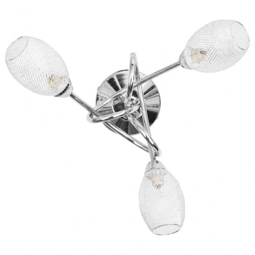 Loftlampe med forkromet lampeskærme til 3 G9-pærer