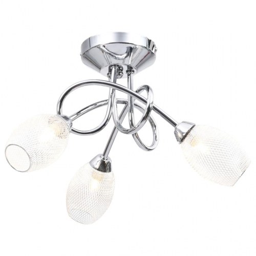 Loftlampe med forkromet lampeskærme til 3 G9-pærer