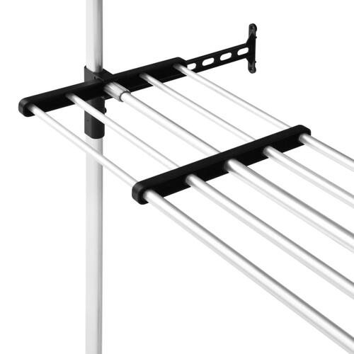 Teleskopisk garderobesystem med stænger og hylde aluminium