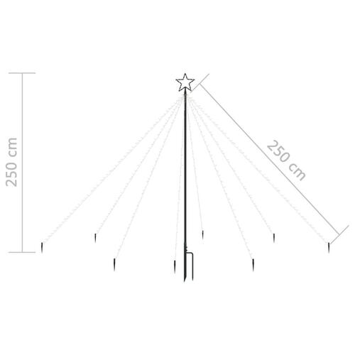 LED lysjuletræ vandfaldseffekt indendørs/udendørs 400 LED 2,5 m