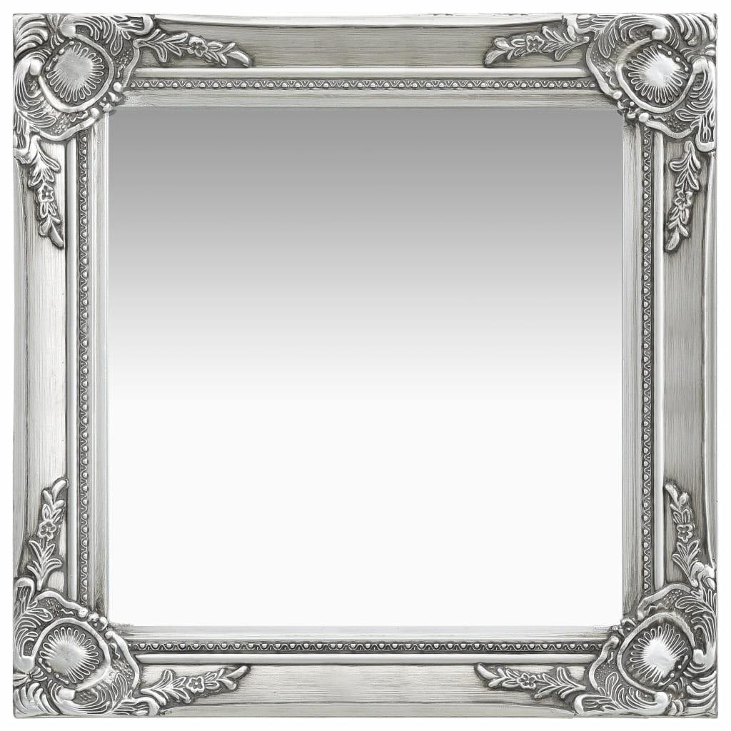 Vægspejl 50x50 cm barokstil sølvfarvet