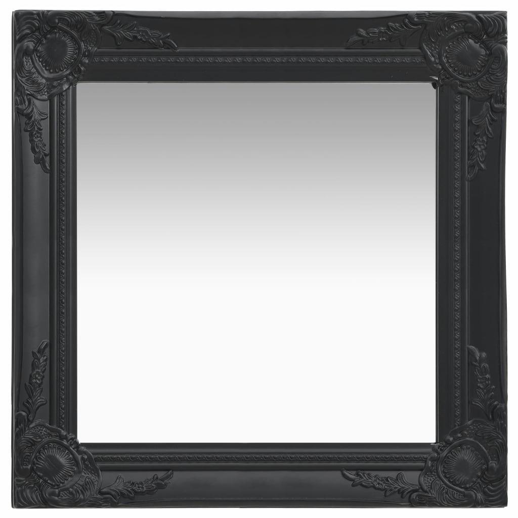 Vægspejl 50x50 cm barokstil sort