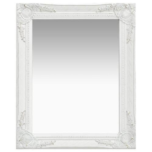 Vægspejl barokstil 50x60 cm hvid
