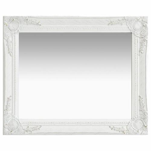 Vægspejl barokstil 50x60 cm hvid