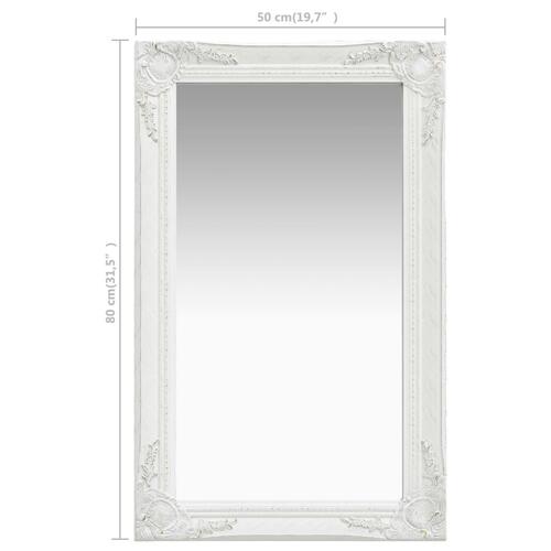 Vægspejl 50x80 cm barokstil hvid