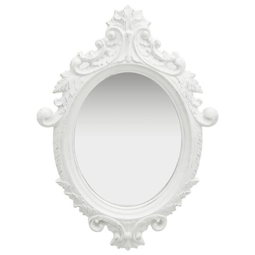 Vægspejl 56x76 cm slotstil hvid
