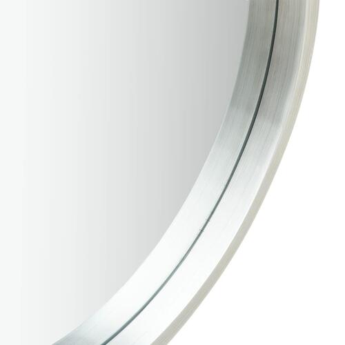 Vægspejl med rem 50 cm sølvfarvet