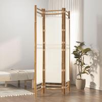 3-panels rumdeler 120 cm foldbar bambus og kanvas