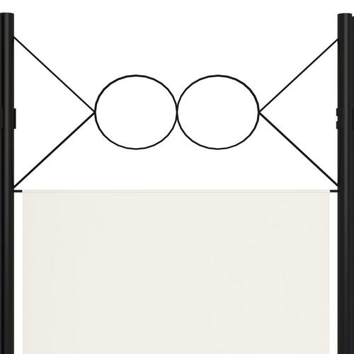 6-panels rumdeler 240x180 cm cremefarvet