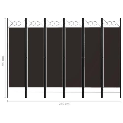 6-panels rumdeler 240x180 cm brun