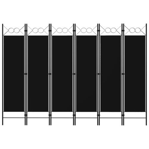 6-panels rumdeler 240x180 cm sort