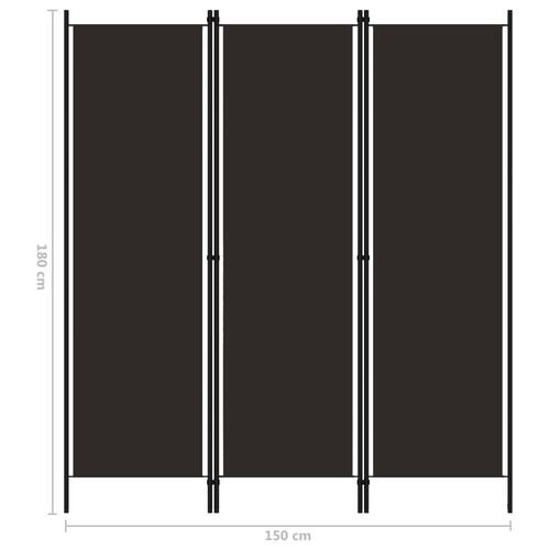 3-panels rumdeler 150 x 180 cm brun