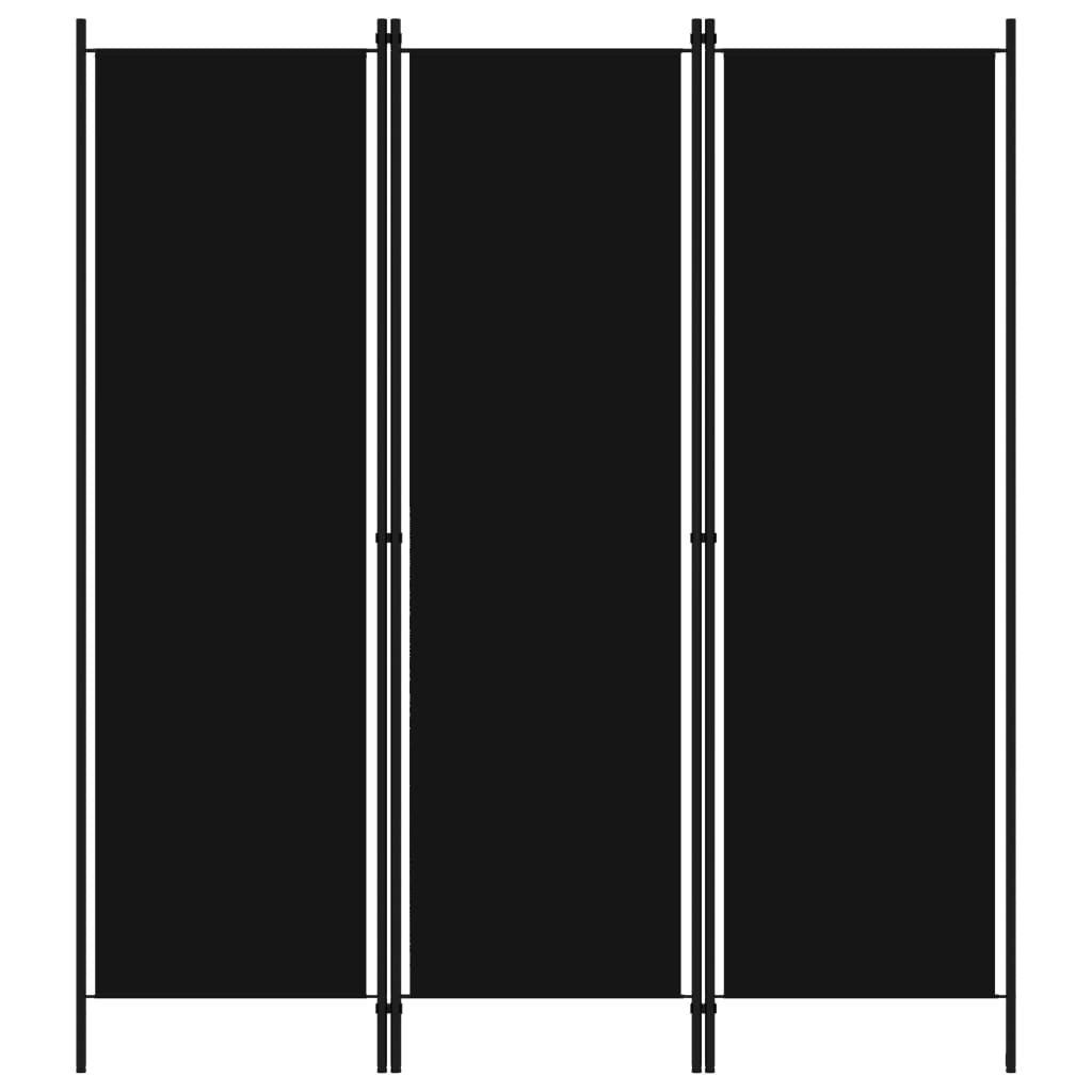 3-panels rumdeler 150 x 180 cm sort