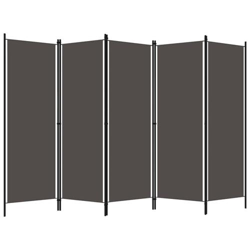 5-panels rumdeler 250 x 180 cm antracitgrå