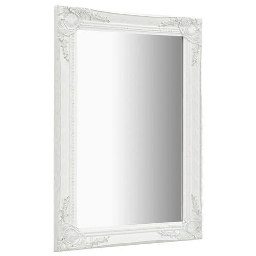 Vægspejl barokstil 60x80 cm hvid