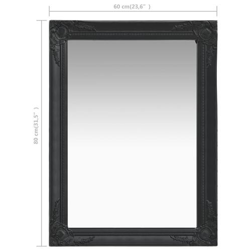 Vægspejl barokstil 60x80 cm sort