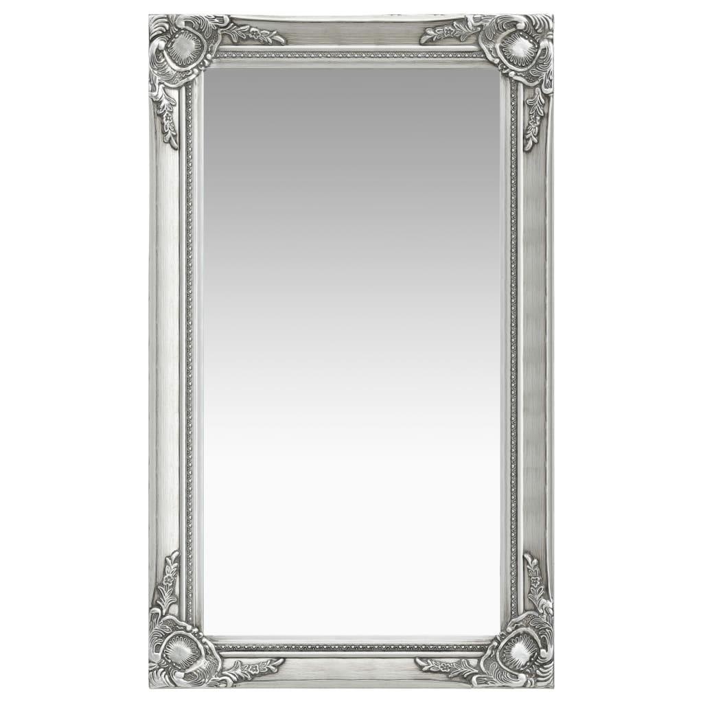 Vægspejl barokstil 60x100 cm sølvfarvet