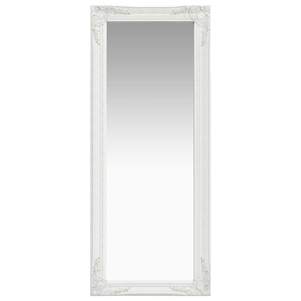 Vægspejl barokstil 50x120 cm hvid