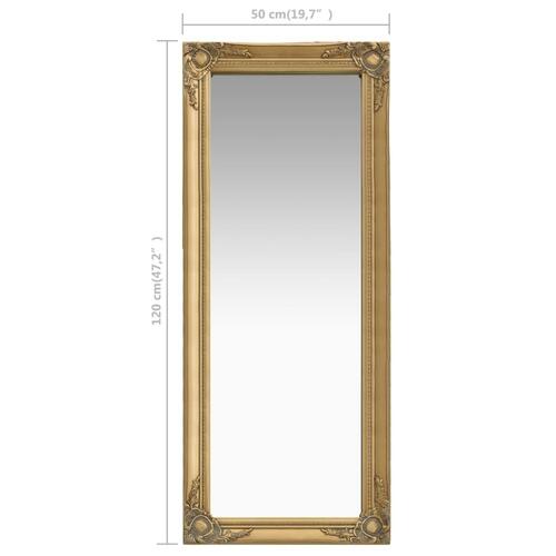 Vægspejl barokstil 50x120 cm guldfarvet