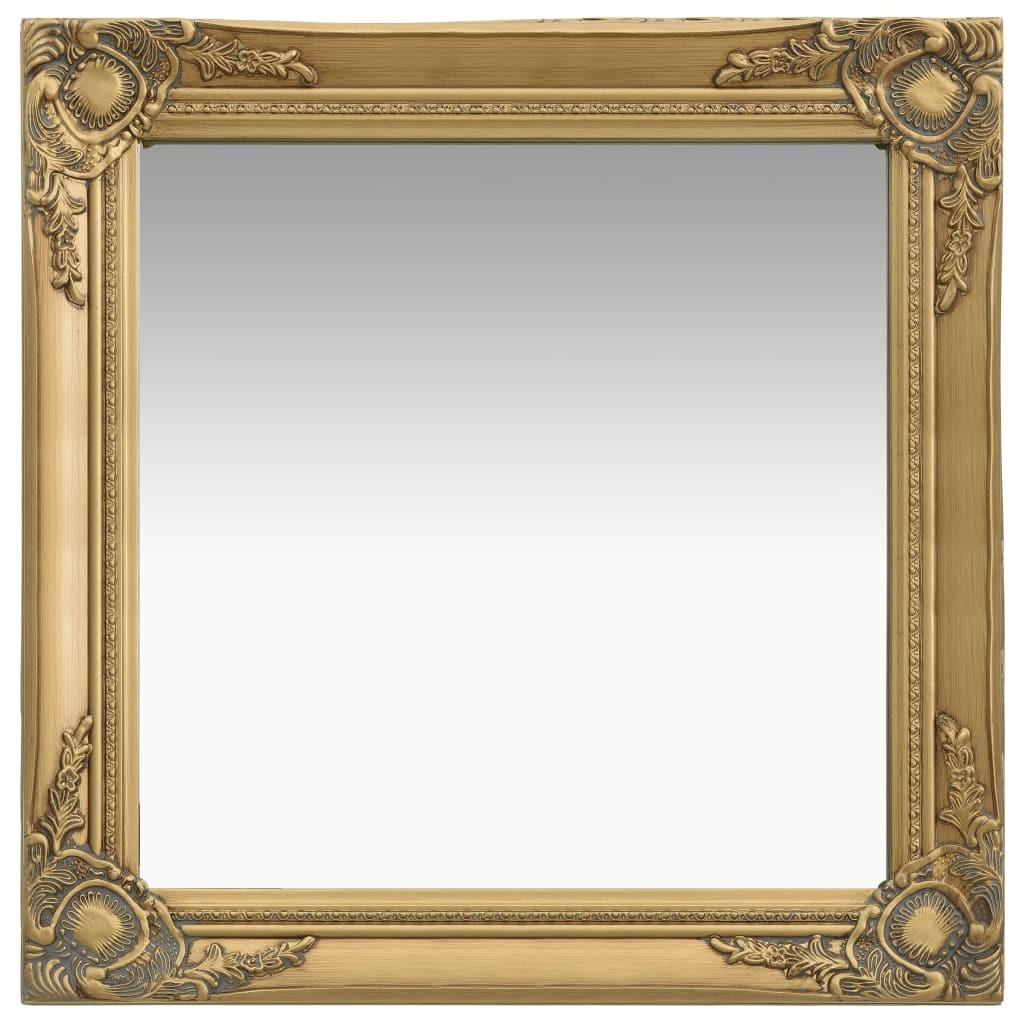 Vægspejl 60x60 cm barokstil guldfarvet