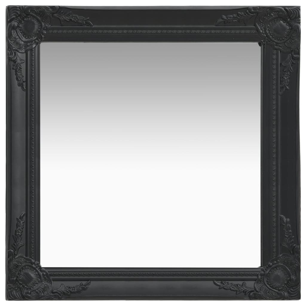 Vægspejl 60x60 cm barokstil sort