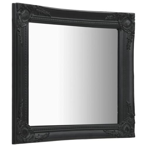 Vægspejl 60x60 cm barokstil sort