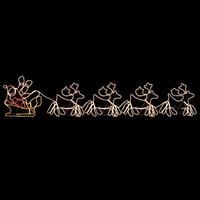 Juledisplay med 4 rensdyr og slæde XXL 1548 LED'er 500x80 cm