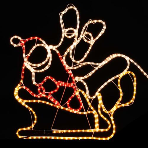 Juledisplay med 4 rensdyr og slæde XXL 1548 LED'er 500x80 cm
