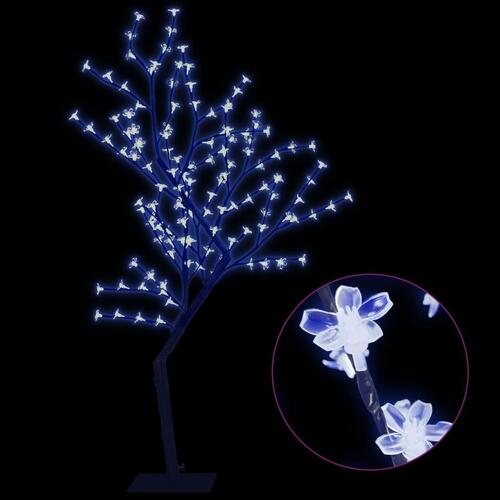 Juletræ 128 LED'er blåt lys kirsebærblomst 120 cm