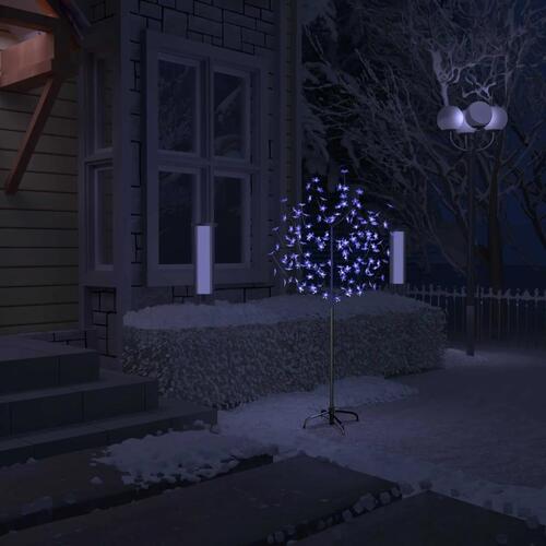 Juletræ 120 LED'er blåt lys kirsebærblomst 150 cm