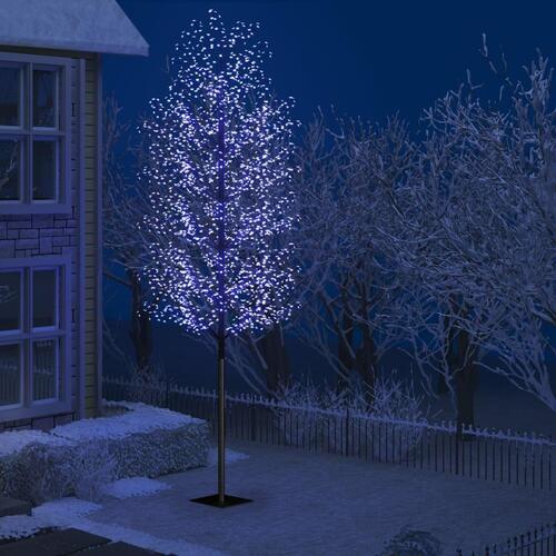 Juletræ 2000 LED'er kirsebærblomst 500 cm blåt hvidt lys