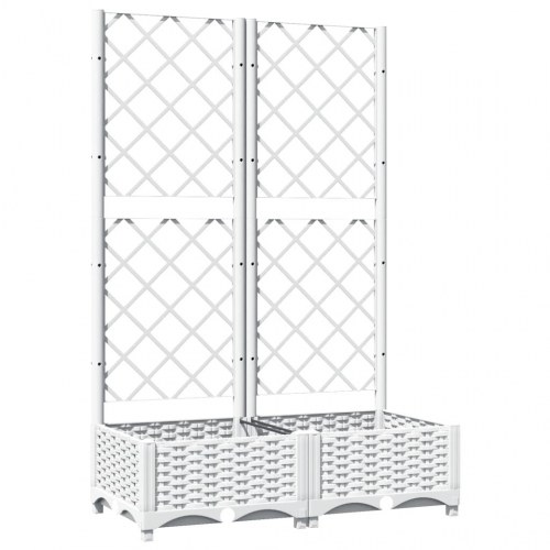 Plantekasse med espalier 80x40x121,5 cm PP hvid