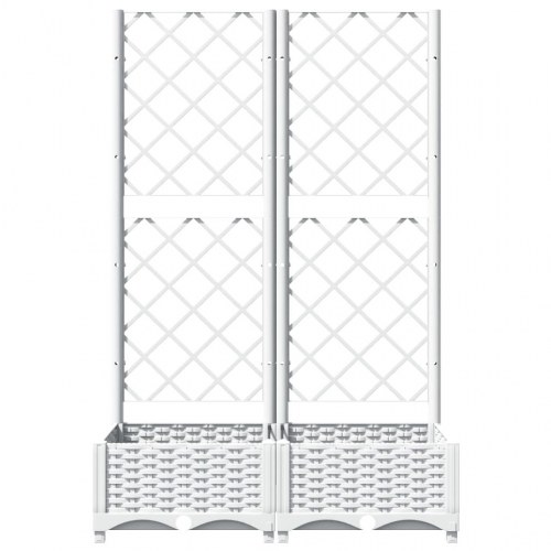 Plantekasse med espalier 80x40x121,5 cm PP hvid