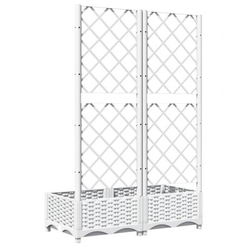 Plantekasse med espalier 80x40x121,5 cm PP hvid