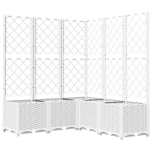 Plantekasse med espalier 120x120x136 cm PP hvid