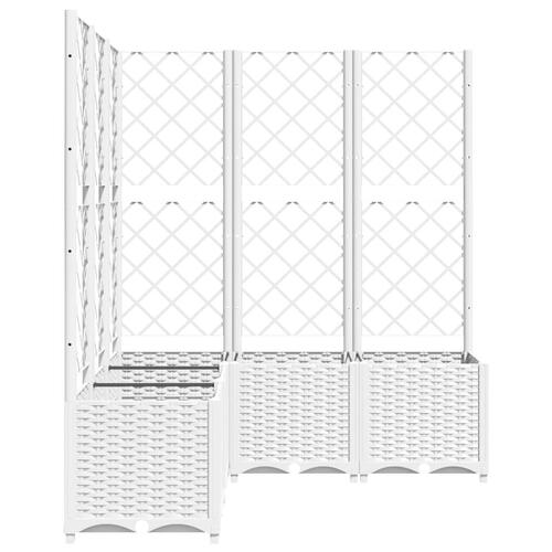 Plantekasse med espalier 120x120x136 cm PP hvid