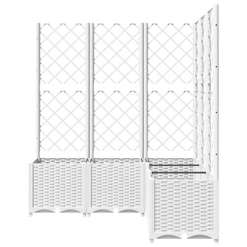 Plantekasse med espalier 120x120x136 cm PP hvid