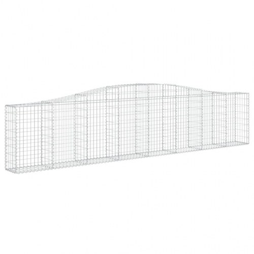Buede gabionkurve - 5 stk. 400 × 30 × 80/100 cm i galvaniseret jern