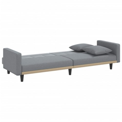 Sovesofa med 2 hynder i stof - lysegrå