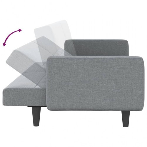 Sovesofa med 2 hynder i stof - lysegrå