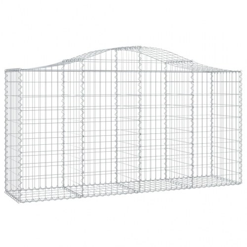 Buede gabionkurve - 2 stk. 200×50×100/120 cm i galvaniseret jern